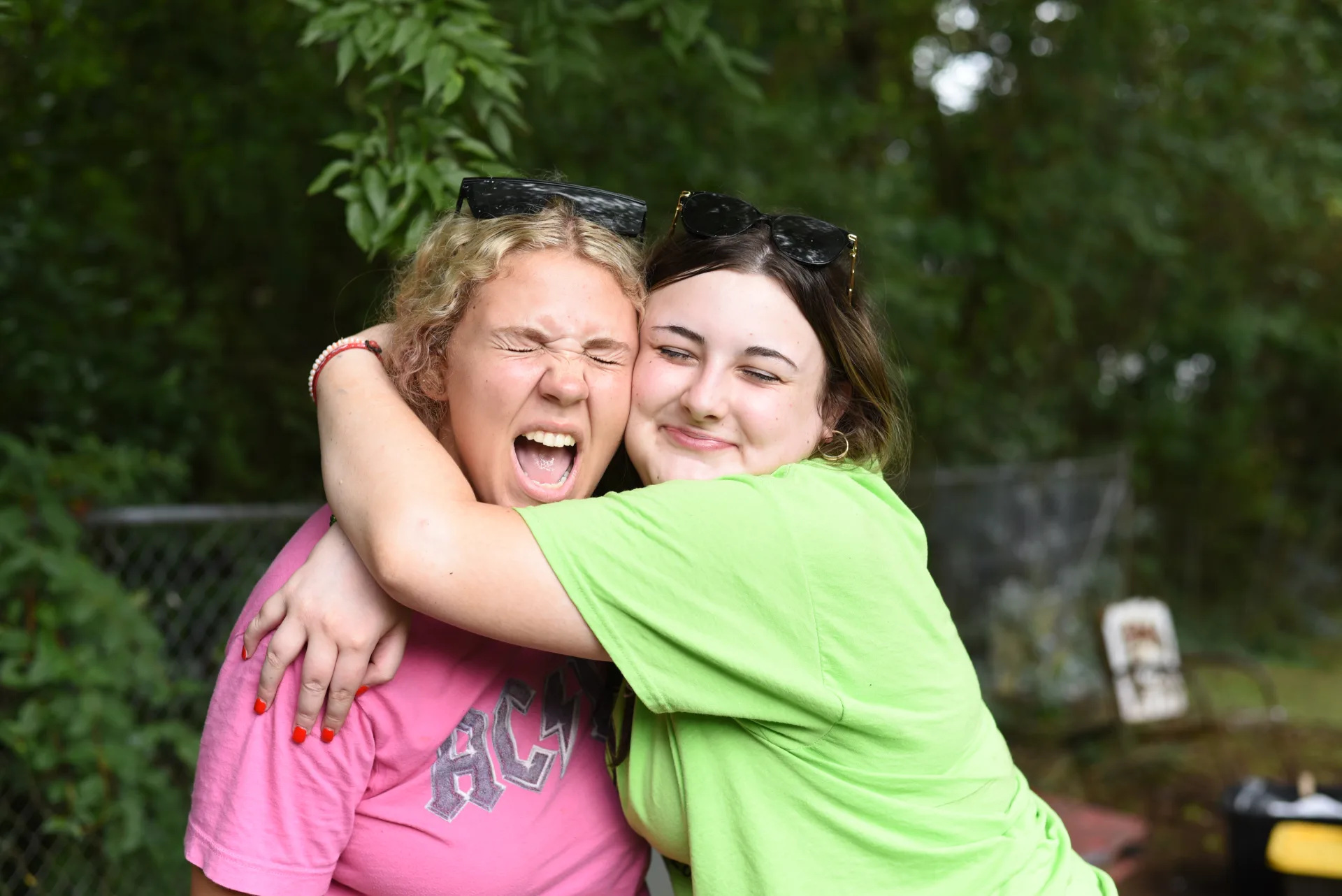 Students hugging and laughing